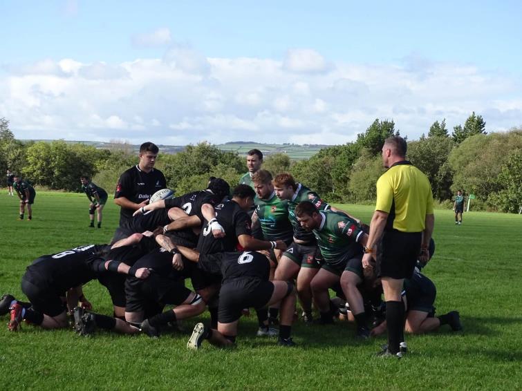 George Evans gets ready for a scrum feed